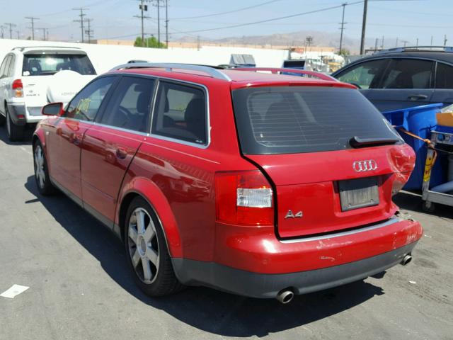 WAUVT68E42A308752 - 2002 AUDI A4 3.0 AVA RED photo 3