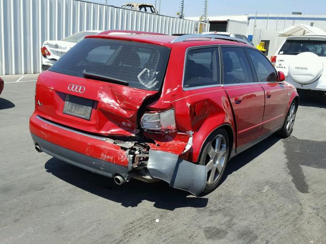 WAUVT68E42A308752 - 2002 AUDI A4 3.0 AVA RED photo 4