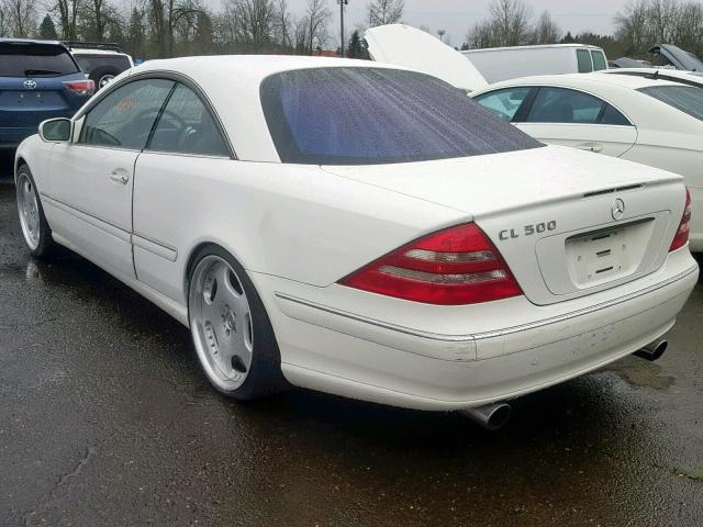 WDBPJ75J22A021840 - 2002 MERCEDES-BENZ CL 500 WHITE photo 3