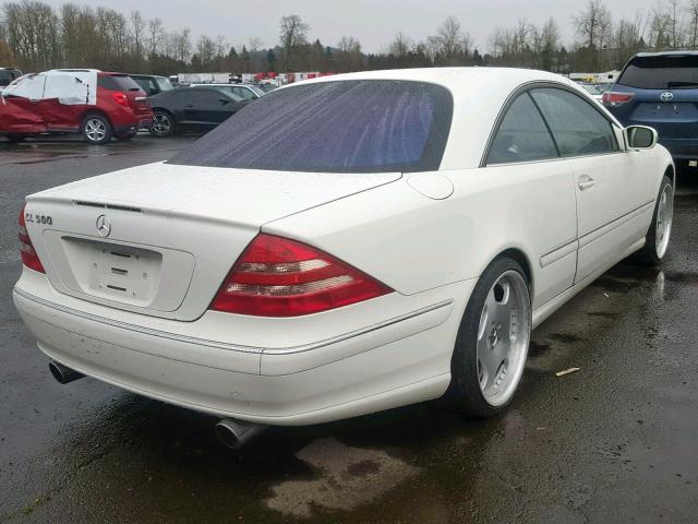 WDBPJ75J22A021840 - 2002 MERCEDES-BENZ CL 500 WHITE photo 4