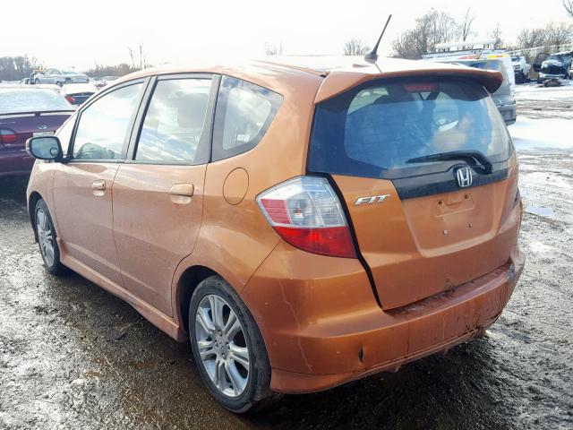 JHMGE88479S025760 - 2009 HONDA FIT SPORT ORANGE photo 3