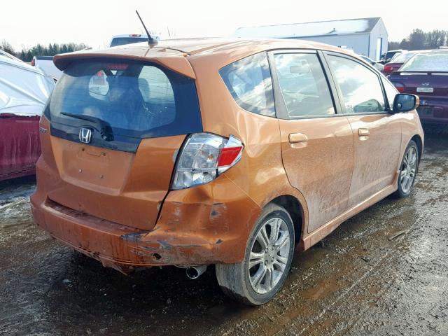 JHMGE88479S025760 - 2009 HONDA FIT SPORT ORANGE photo 4