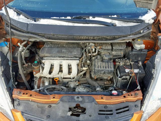 JHMGE88479S025760 - 2009 HONDA FIT SPORT ORANGE photo 7