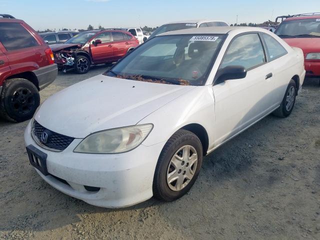 1HGEM22154L018723 - 2004 HONDA CIVIC DX V WHITE photo 2