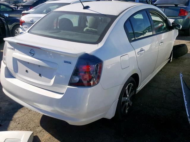 3N1AB6AP8CL729547 - 2012 NISSAN SENTRA 2.0 WHITE photo 4