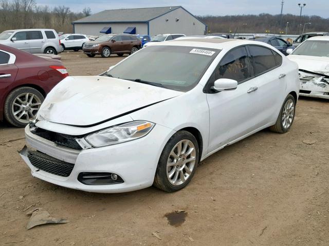 1C3CDFCB3ED823446 - 2014 DODGE DART LIMIT WHITE photo 2