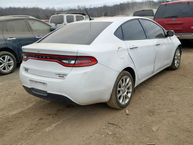 1C3CDFCB3ED823446 - 2014 DODGE DART LIMIT WHITE photo 4