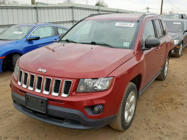 1C4NJCBAXED789333 - 2014 JEEP COMPASS SP BURGUNDY photo 2