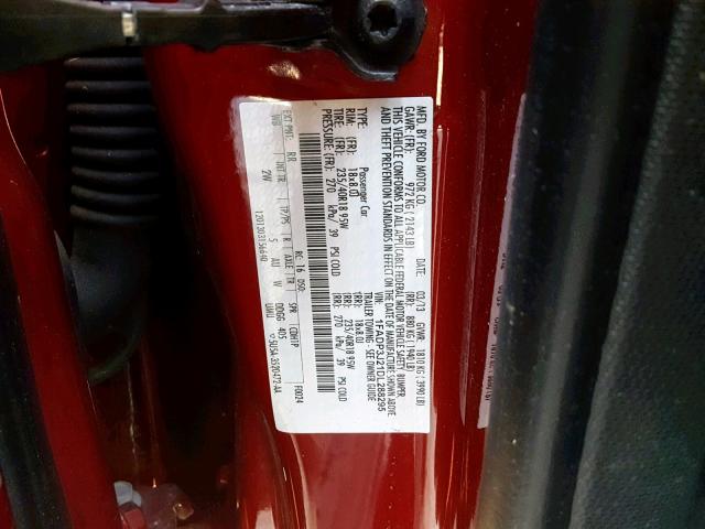 1FADP3J21DL288295 - 2013 FORD FOCUS TITA RED photo 10