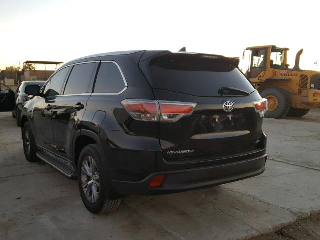 5TDKKRFH2FS109070 - 2015 TOYOTA HIGHLANDER BLACK photo 3