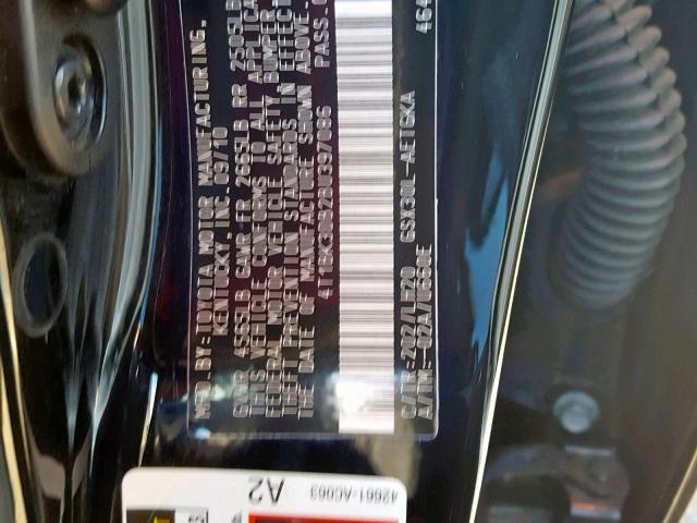 4T1BK3DB2BU397086 - 2011 TOYOTA AVALON BAS 黑色 照片 10