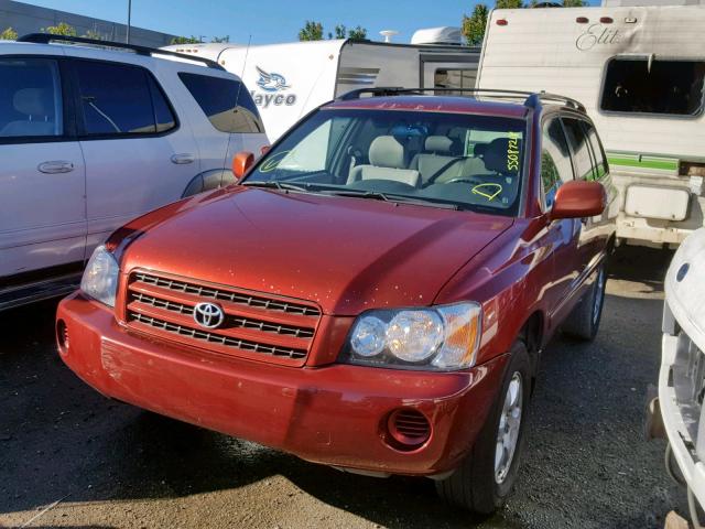 JTEHF21A910011578 - 2001 TOYOTA HIGHLANDER RED photo 2