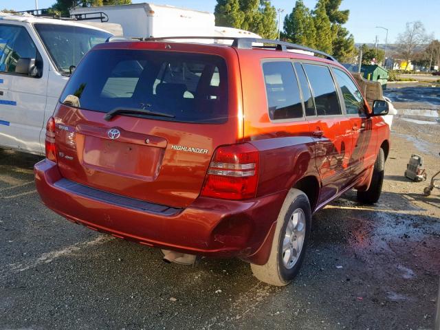 JTEHF21A910011578 - 2001 TOYOTA HIGHLANDER RED photo 4