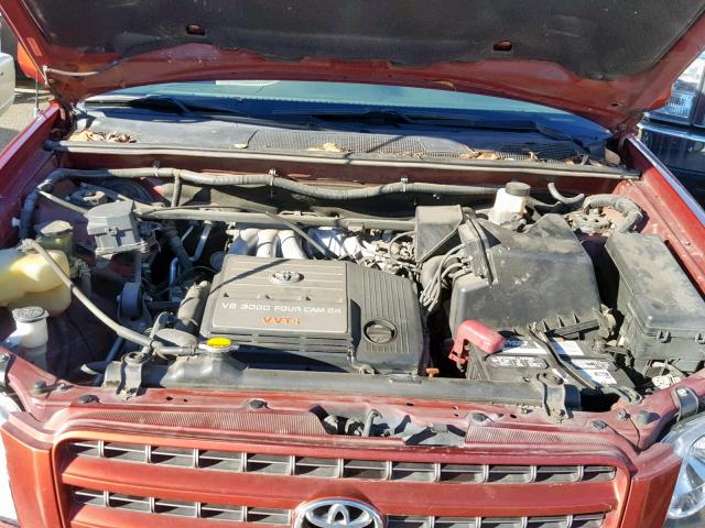 JTEHF21A910011578 - 2001 TOYOTA HIGHLANDER RED photo 7