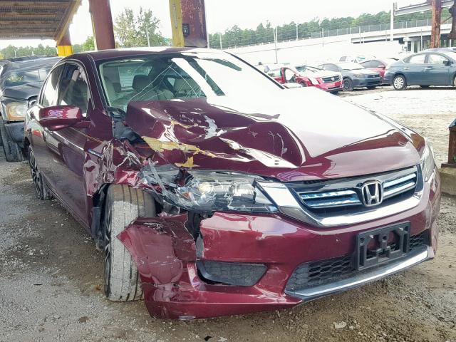 1HGCR6F5XFA008765 - 2015 HONDA ACCORD HYB MAROON photo 1