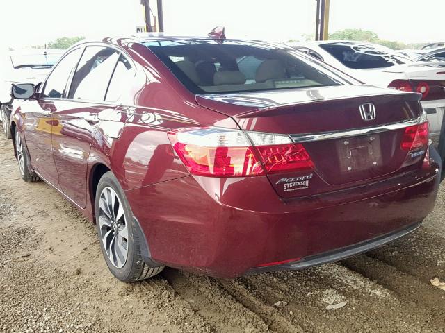 1HGCR6F5XFA008765 - 2015 HONDA ACCORD HYB MAROON photo 3