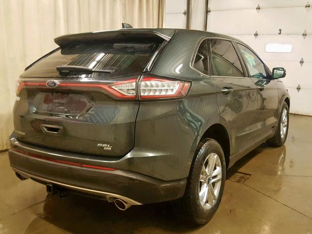 2FMTK4J83FBC12140 - 2015 FORD EDGE SEL GREEN photo 4