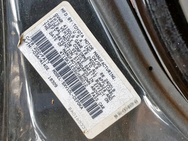 4T1SK11E5SU586012 - 1995 TOYOTA CAMRY DX BLACK photo 10