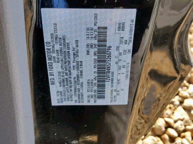 1ZVFT84N575260796 - 2007 FORD MUSTANG BLACK photo 10