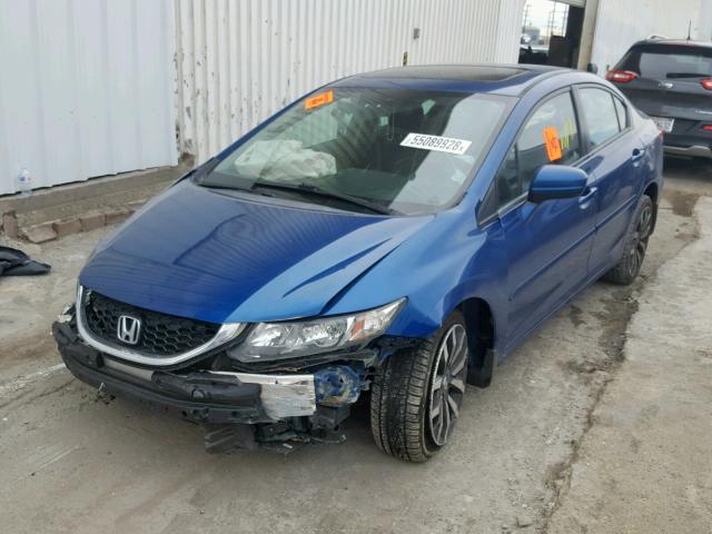 2HGFB2F99EH501396 - 2014 HONDA CIVIC EXL BLUE photo 2