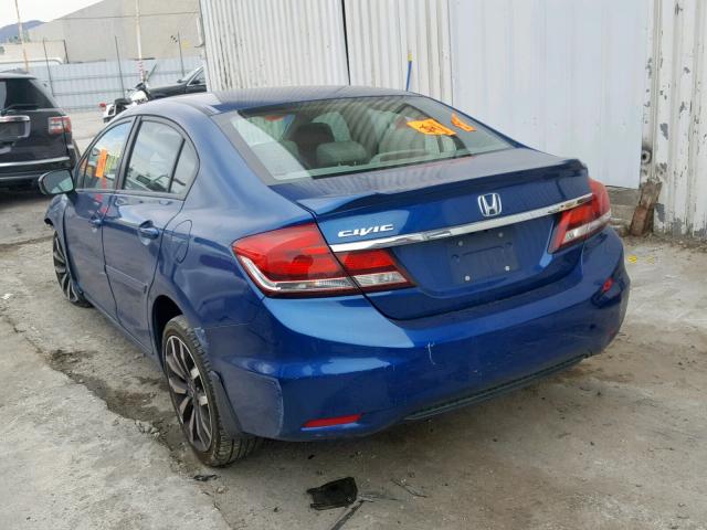 2HGFB2F99EH501396 - 2014 HONDA CIVIC EXL BLUE photo 3