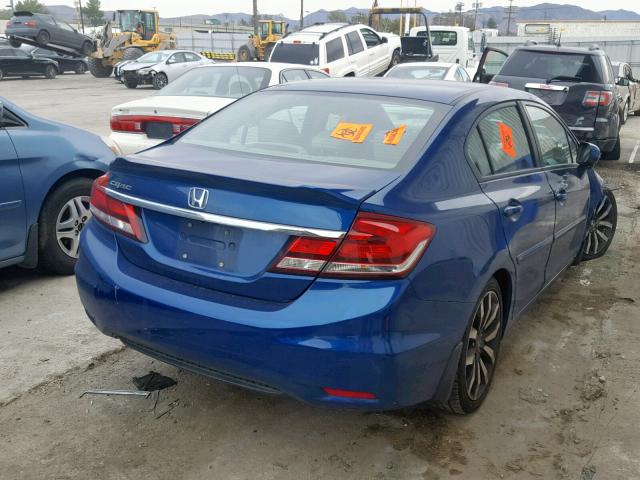 2HGFB2F99EH501396 - 2014 HONDA CIVIC EXL BLUE photo 4