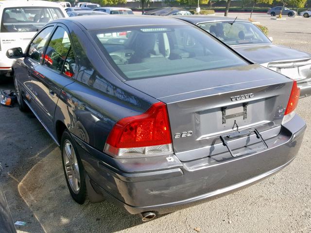 YV1RS592172632369 - 2007 VOLVO S60 2.5T CHARCOAL photo 3