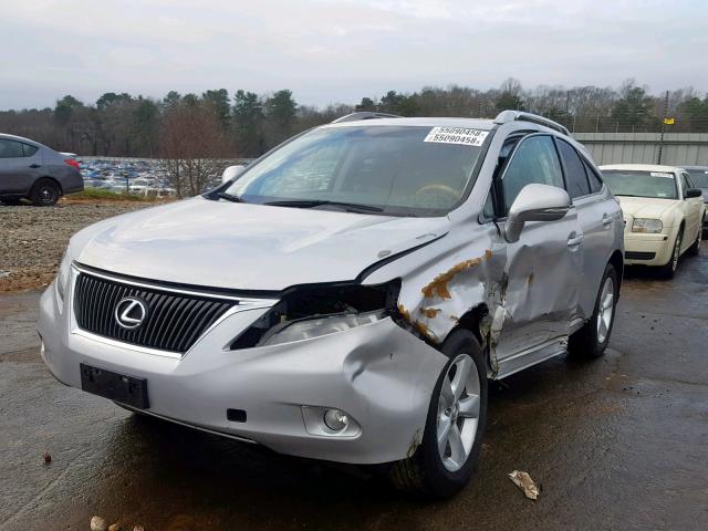 2T2BK1BA2BC097432 - 2011 LEXUS RX 350 SILVER photo 2