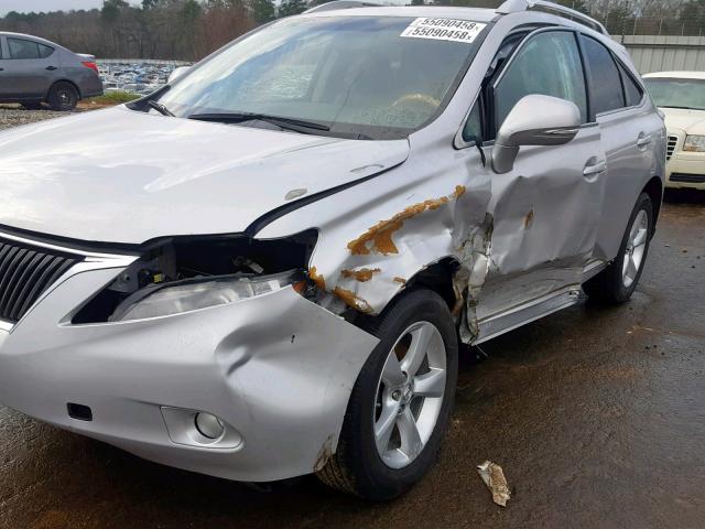 2T2BK1BA2BC097432 - 2011 LEXUS RX 350 SILVER photo 9