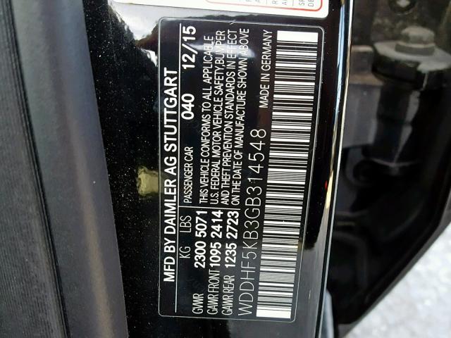 WDDHF5KB3GB314548 - 2016 MERCEDES-BENZ E 350 BLACK photo 10