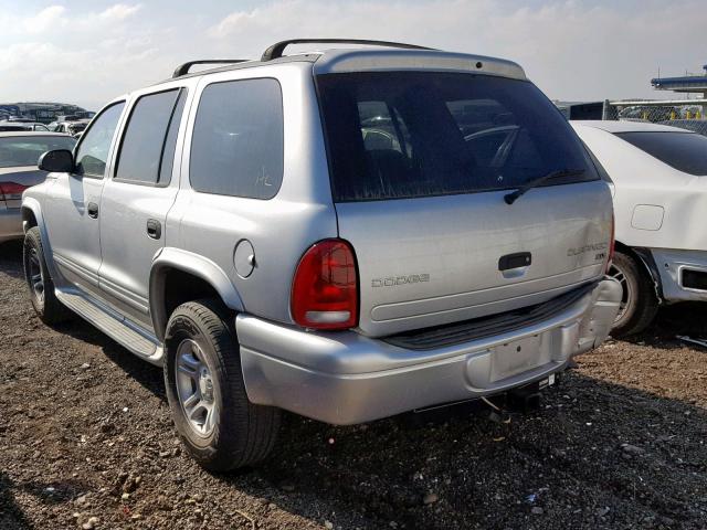 1D4HS48N43F629978 - 2003 DODGE DURANGO SL SILVER photo 3