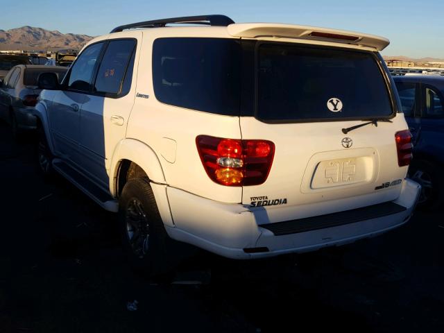 5TDBT48A63S151219 - 2003 TOYOTA SEQUOIA LI WHITE photo 3