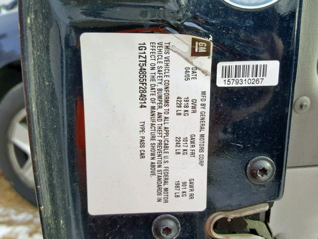 1G1ZT54855F284914 - 2005 CHEVROLET MALIBU LS 蓝色 照片 10