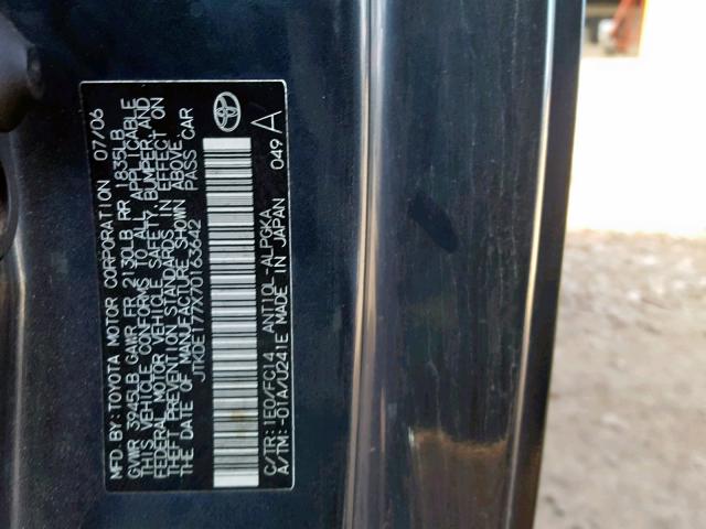 JTKDE177X70163642 - 2007 TOYOTA SCION TC 石墨色 照片 10