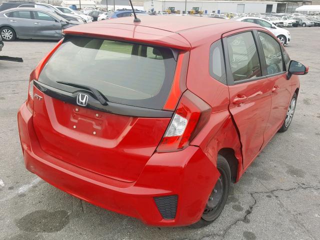 JHMGK5H58GS010343 - 2016 HONDA FIT LX RED photo 4