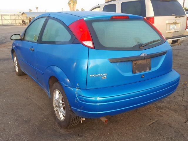 1FAHP31N47W145386 - 2007 FORD FOCUS ZX3 BLUE photo 3