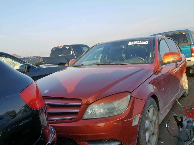 WDDGF54XX8R016124 - 2008 MERCEDES-BENZ C300 ORANGE photo 2