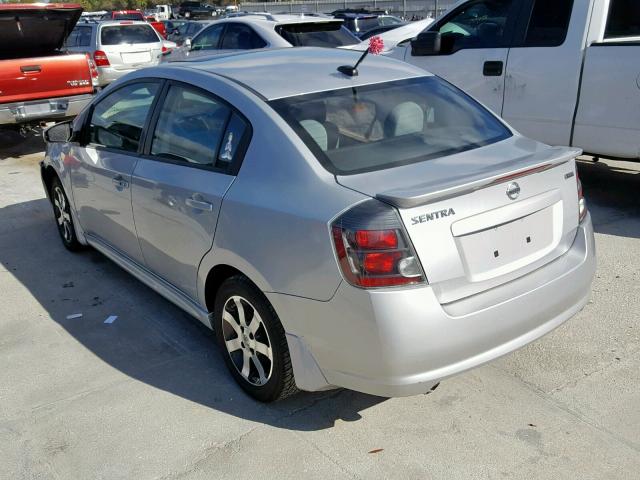 3N1AB6AP1CL616037 - 2012 NISSAN SENTRA 2.0 SILVER photo 3