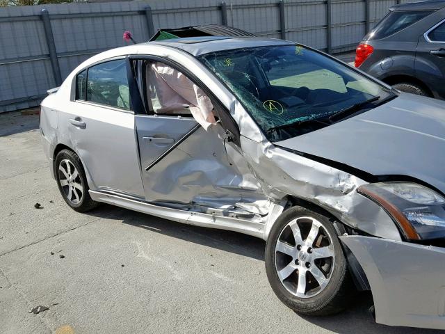 3N1AB6AP1CL616037 - 2012 NISSAN SENTRA 2.0 SILVER photo 9