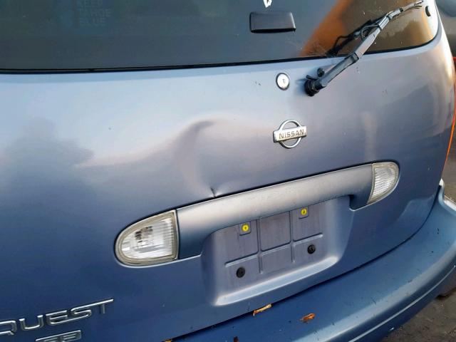 4N2XN11T6XD806262 - 1999 NISSAN QUEST SE BLUE photo 9