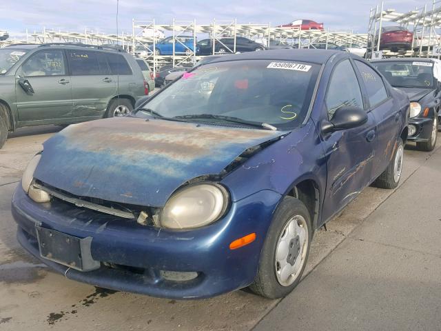 1B3ES46C9YD799856 - 2000 DODGE NEON BASE BLUE photo 2