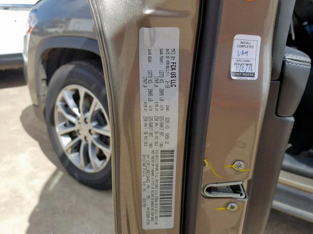 1C4PJLLB6KD184463 - 2019 JEEP CHEROKEE L BROWN photo 10