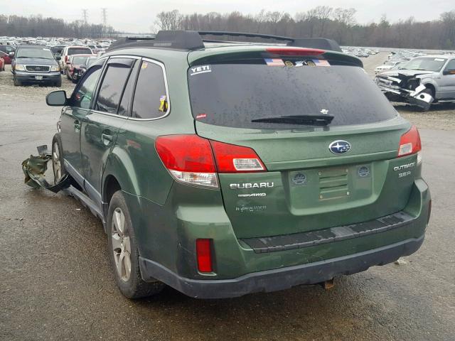 4S4BRDJC3A2373968 - 2010 SUBARU OUTBACK 3. GREEN photo 3