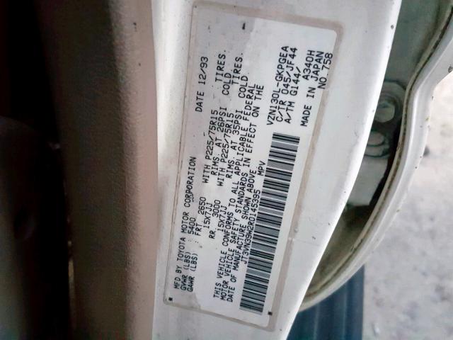 JT3VN39W2R0145395 - 1994 TOYOTA 4RUNNER VN WHITE photo 10