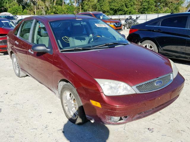 1FAHP34N27W105884 - 2007 FORD FOCUS ZX4 MAROON photo 1