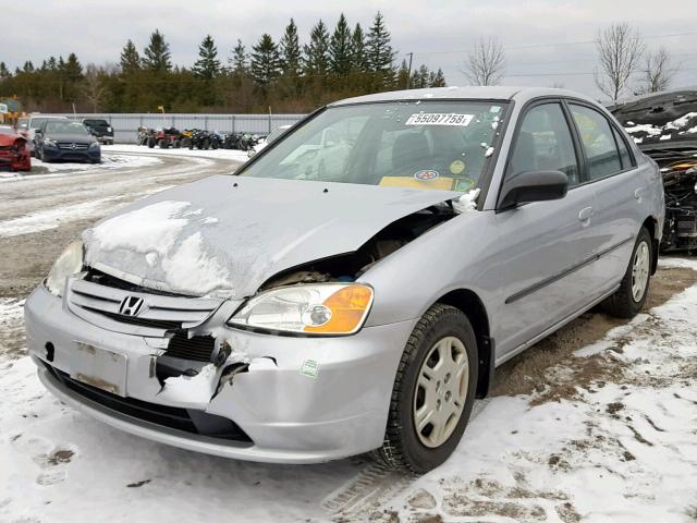 2HGES16462H907688 - 2002 HONDA CIVIC DX SILVER photo 2