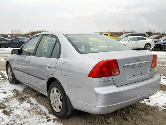 2HGES16462H907688 - 2002 HONDA CIVIC DX SILVER photo 3