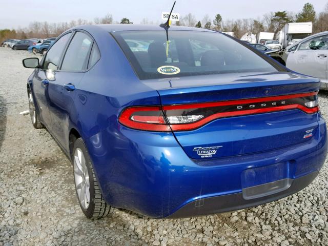 1C3CDFBBXED740565 - 2014 DODGE DART SXT BLUE photo 3