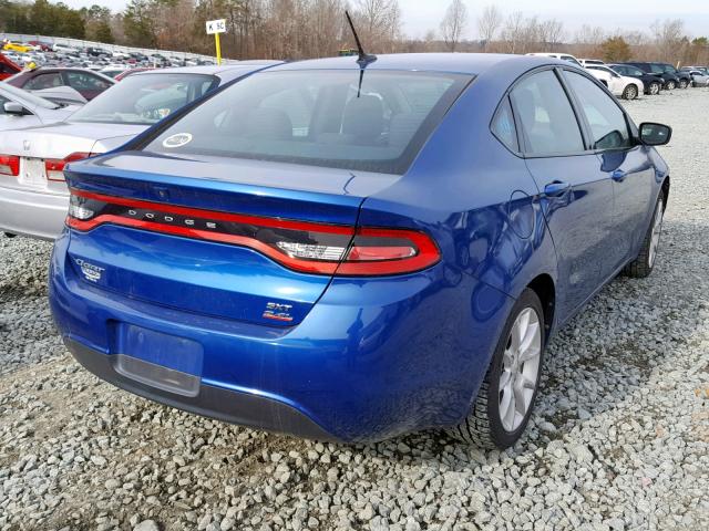 1C3CDFBBXED740565 - 2014 DODGE DART SXT BLUE photo 4