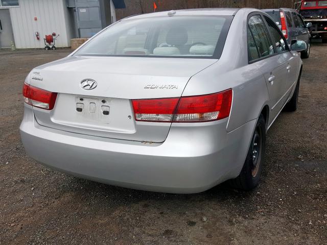 5NPET46C08H381739 - 2008 HYUNDAI SONATA GLS SILVER photo 4